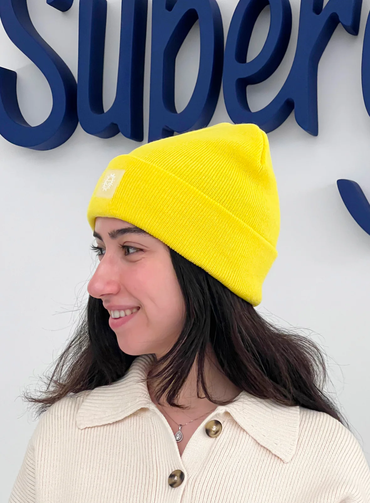 Sunshine Yellow Beanie - Image 2